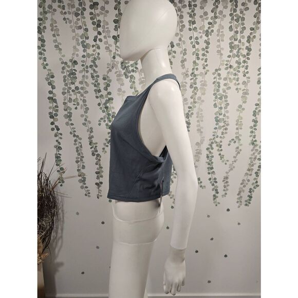90 Degree by Reflex Racerback Crop Tank Silver Pine XL NWT Active Yoga Top - Picture 4 of 8